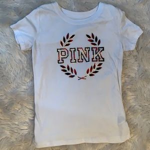 white victoria’s secret short sleeve shirt